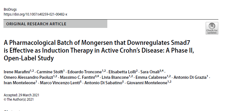 A Pharmacological Batch of Mongersen that Downregulates Smad7 is Effective as Induction Therapy in Active Crohn’s Disease: A Phase II, Open‑Label Study