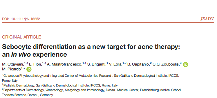 Sebocyte differentiation as a new target for acne therapy: an in vivo experience