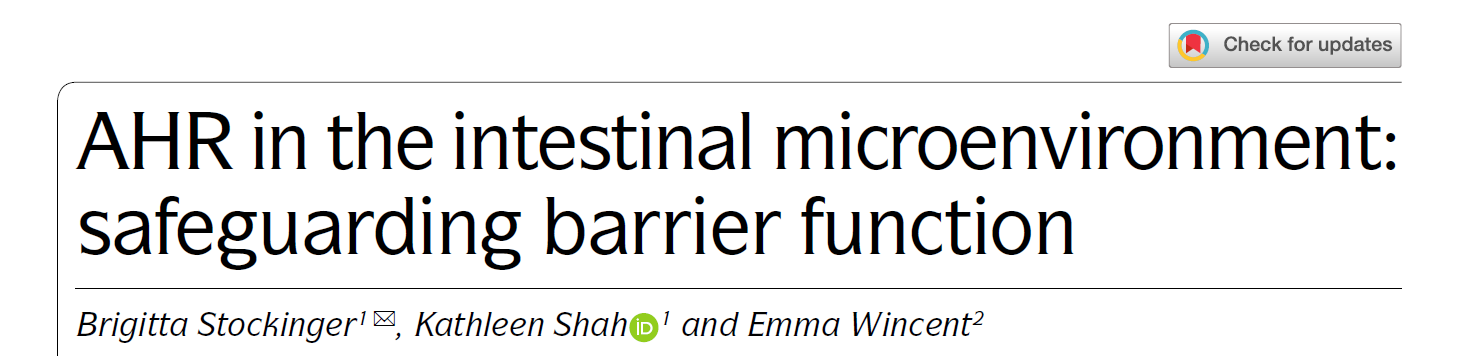 AHR in the intestinal microenvironment: safeguarding barrier function